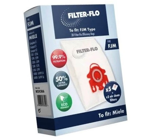 Miele Compatible Fjm Vacuum Bag & Filter Kit 9917710 (5 Pack)