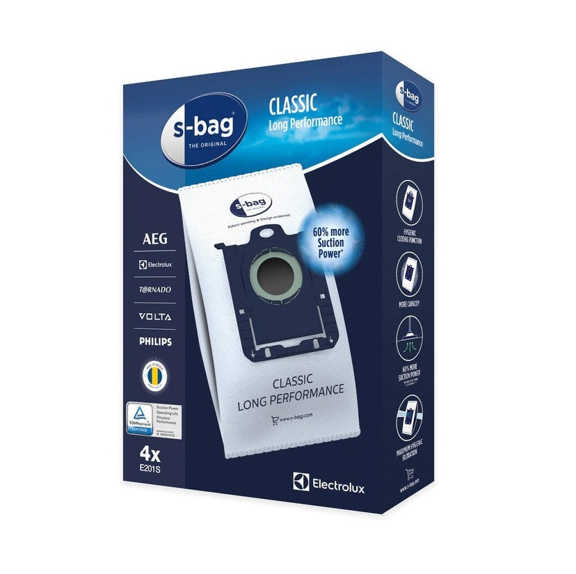 Electrolux E201B S-Bag Vacuum Cleaner Bags (4 Pack)