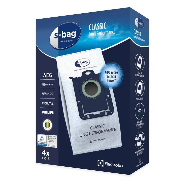 Volta E201B S-Bag Vacuum Cleaner Bags (4 Pack)