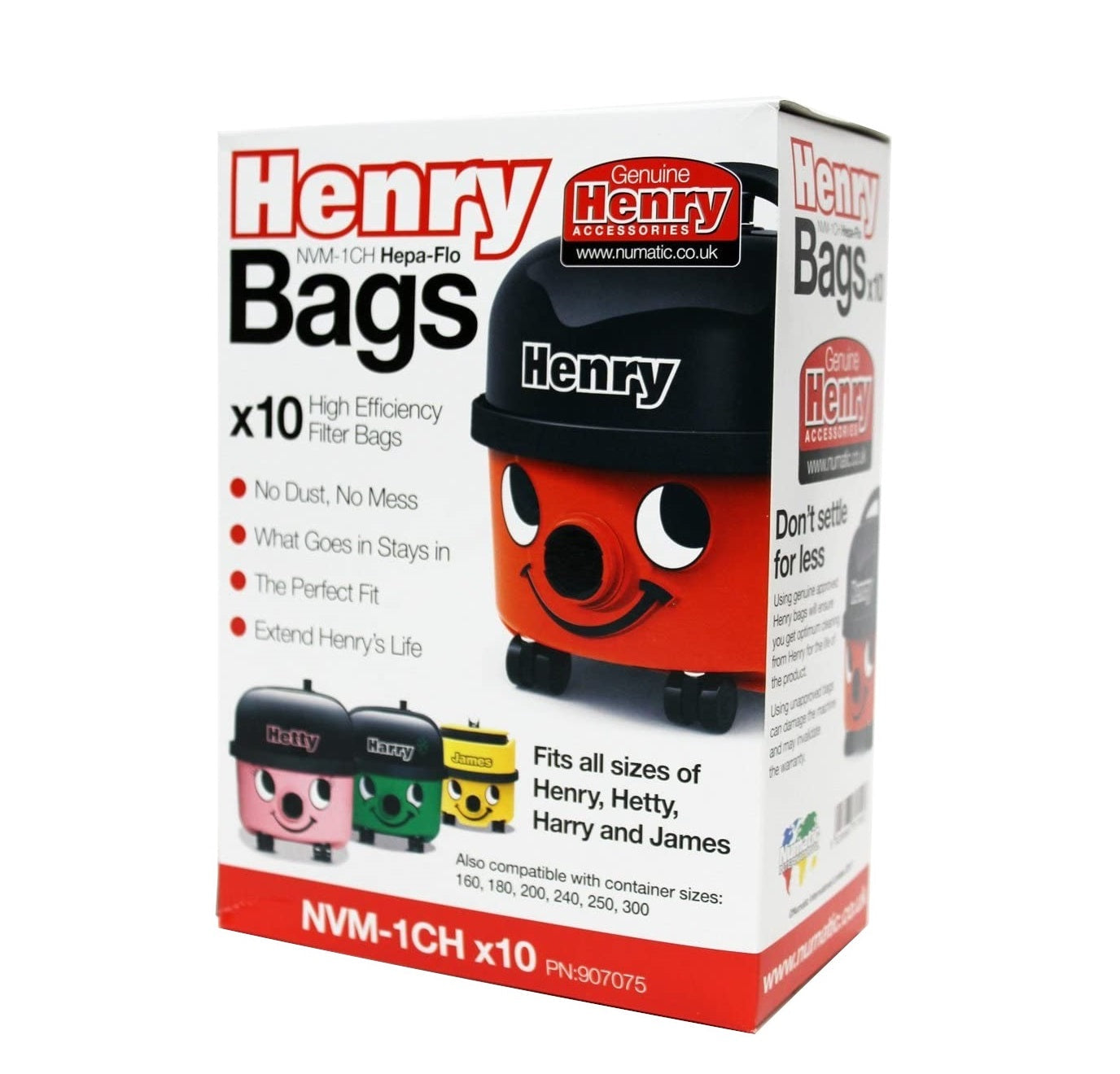 Henry NVM-1CH/907075 HepaFlo Vacuum Bags (10 Pack)