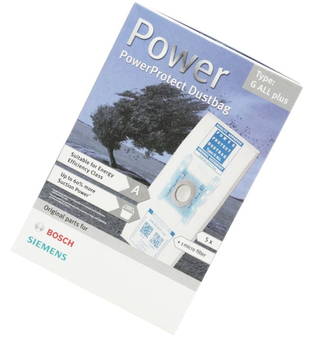 Bosch 00577549 Vacuum Cleaner PowerProtect Bags & Filter Set - Pack of 5